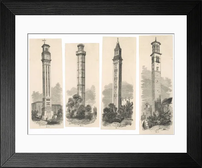 Framed Print : Ornamental Chimneys 1850 Framed Print : Ornamental Chimneys 1850