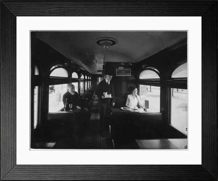 Framed Print : Dining Car 1930S Framed Print : Dining Car 1930S