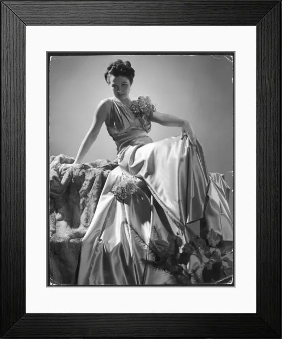 Framed Print : Silk Gown with Flowers