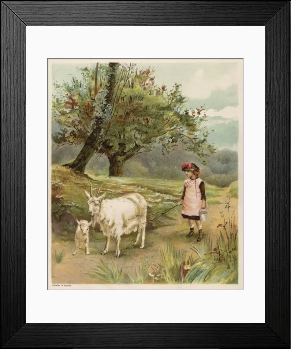 Framed Print : Girl with Goat 1892 Framed Print : Girl with Goat 1892