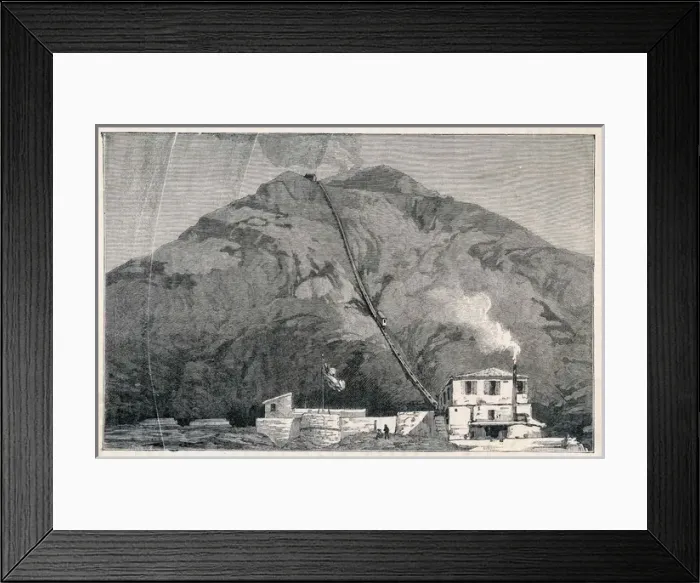 Framed Print : Vesuvius Funicular 1880 Framed Print : Vesuvius Funicular 1880