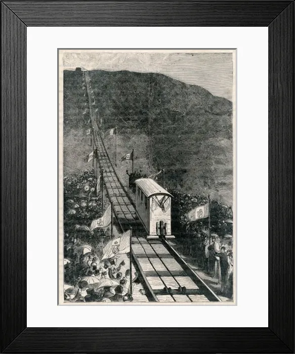 Framed Print : Funicular Vesuvius 1880 Framed Print : Funicular Vesuvius 1880