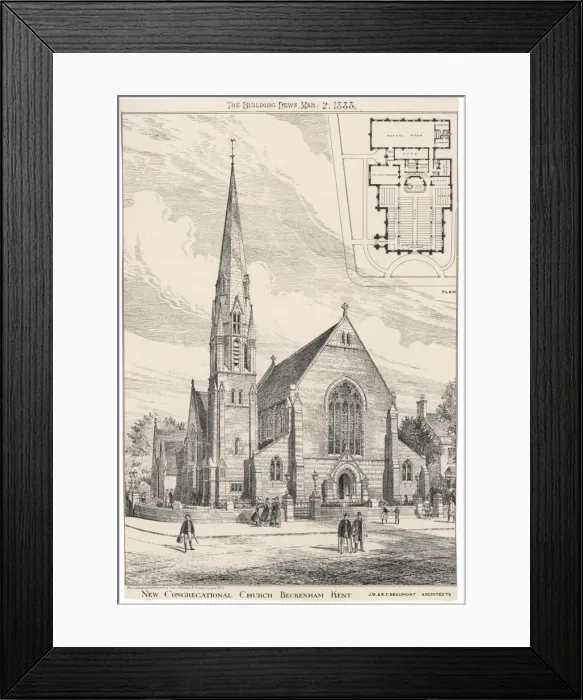 Framed Print : Beckenham Church 1888 Framed Print : Beckenham Church 1888
