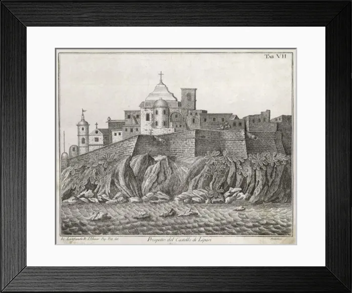 Framed Print : Sicily / Lipari & Castle Framed Print : Sicily / Lipari & Castle