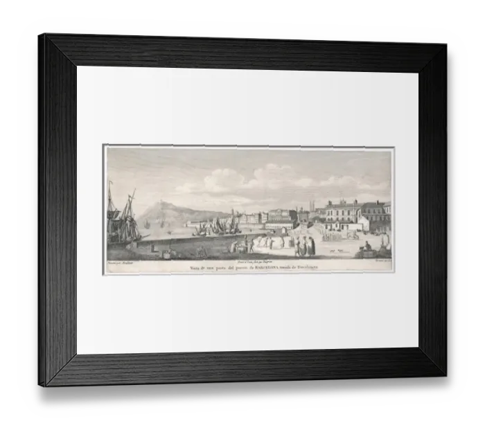 Framed Print : Port of Barcelona C18Th Framed Print : Port of Barcelona C18Th