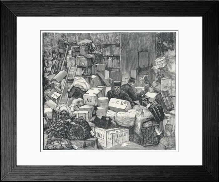 Framed Print : Rail Strike / Luggage / 1891 Framed Print : Rail Strike / Luggage / 1891