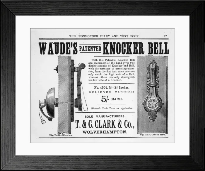 Framed Print : Combined Knocker / Bell Framed Print : Combined Knocker / Bell