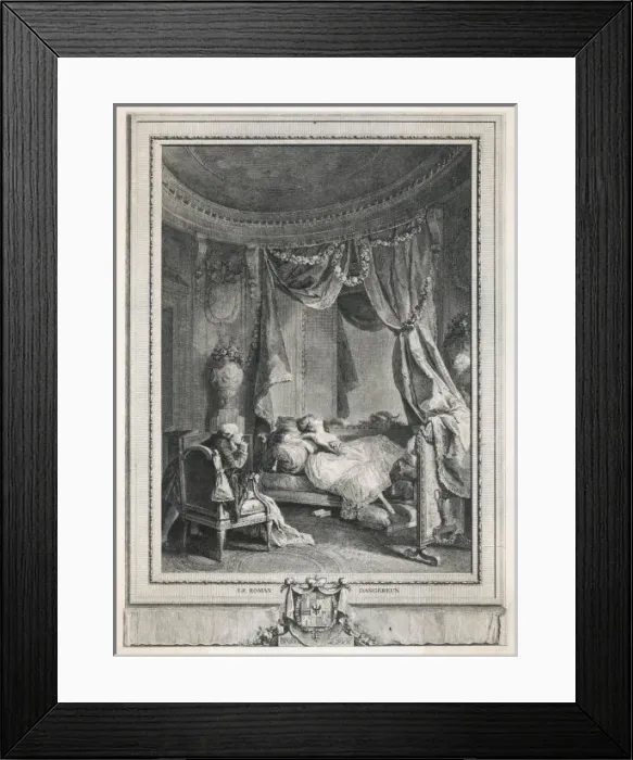 Framed Print : Reading a Romance / C18 Framed Print : Reading a Romance / C18