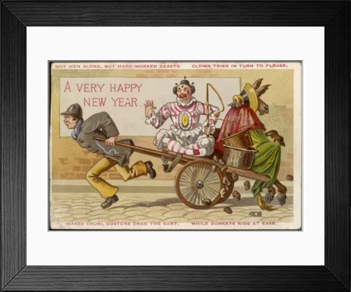 Framed Print : New Year Clown & Coster Framed Print : New Year Clown & Coster