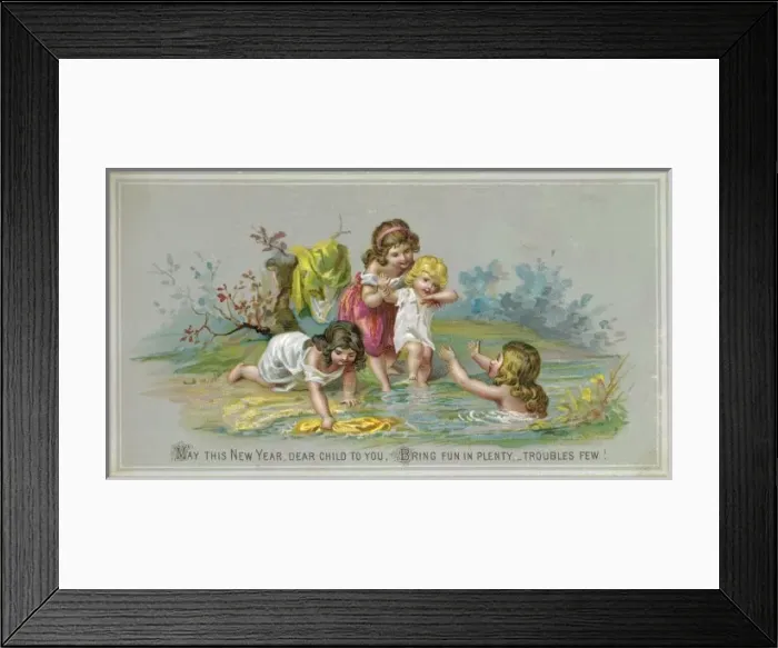 Framed Print : New Year Children Stream Framed Print : New Year Children Stream