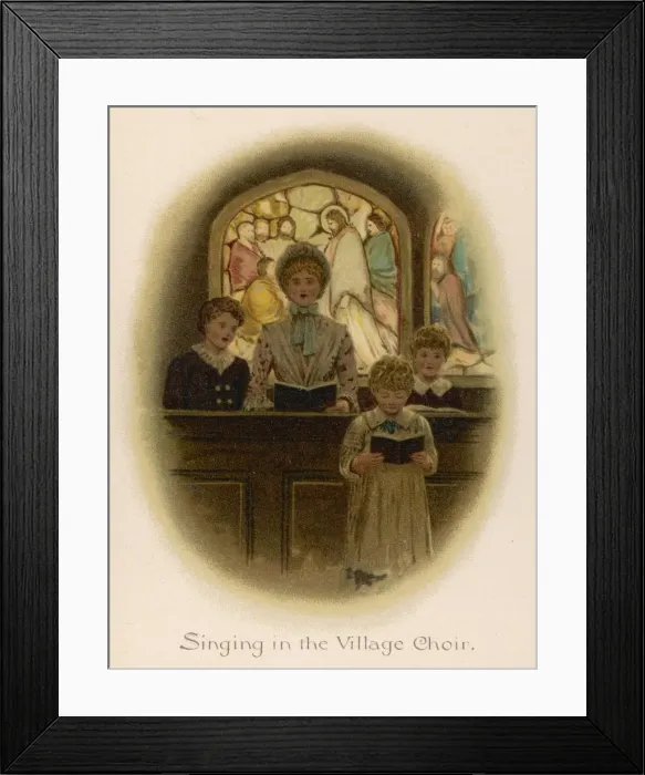 Framed Print : Singing in Church 1870S Framed Print : Singing in Church 1870S