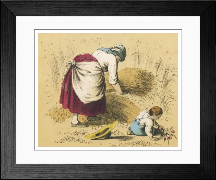 Framed Print : Harvesting Scene C1845 Framed Print : Harvesting Scene C1845