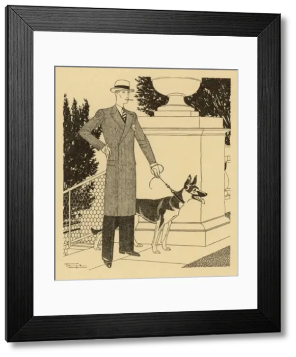 Framed Print : German Shepherd & Master Framed Print : German Shepherd & Master