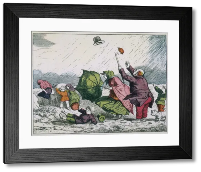 Framed Print : Family in Storm 1855 Framed Print : Family in Storm 1855