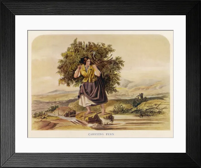 Framed Print : Woman Carrying Fern 1848 Framed Print : Woman Carrying Fern 1848