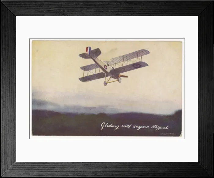 Framed Print : Raf Biplane Gliding 1920 Framed Print : Raf Biplane Gliding 1920