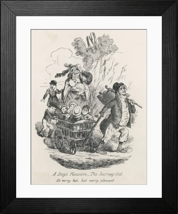 Framed Print : Papa Pulls the Pram Framed Print : Papa Pulls the Pram