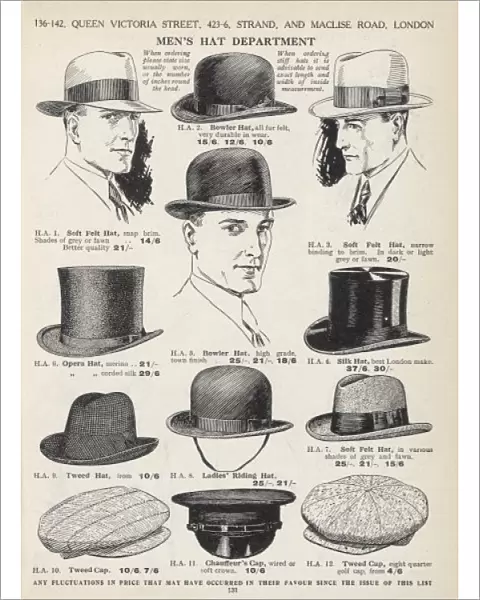A Variety of Mens Hats