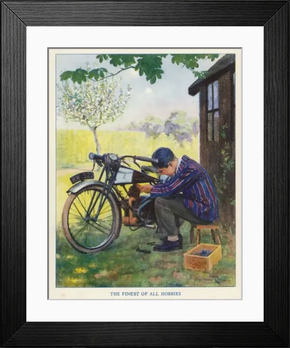 Framed Print : Boy and Motor Cycle Framed Print : Boy and Motor Cycle