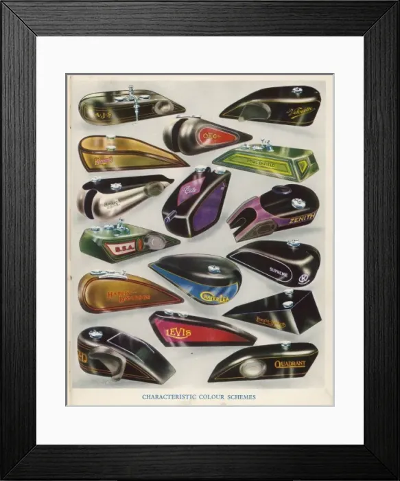 Framed Print : Motor Cycle Tanks 2 Framed Print : Motor Cycle Tanks 2