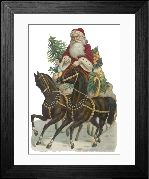 Framed Print : Santa on Sleigh Framed Print : Santa on Sleigh