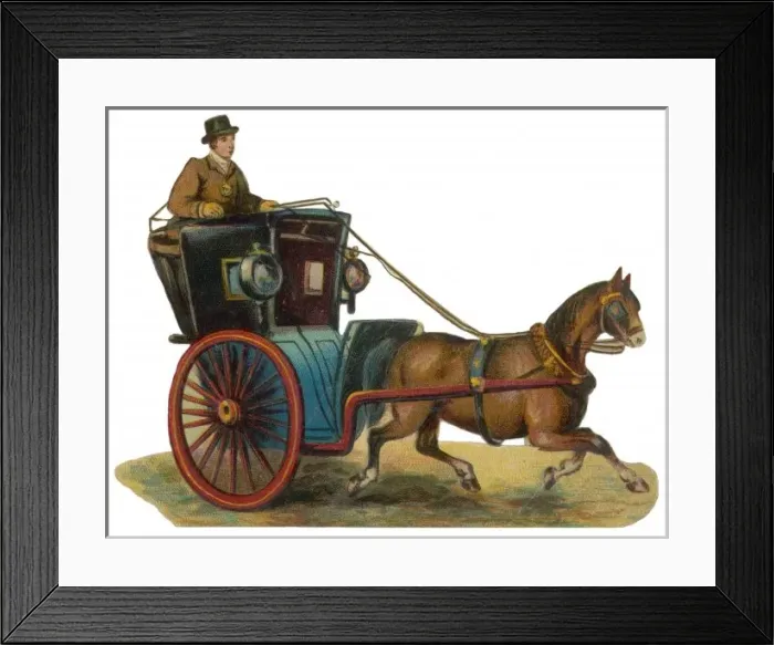 Framed Print : Hansom Cab Scrap Framed Print : Hansom Cab Scrap
