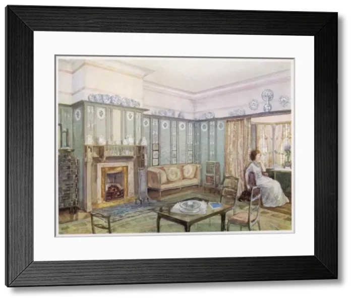 Framed Print : Lady in Drawing Room Framed Print : Lady in Drawing Room