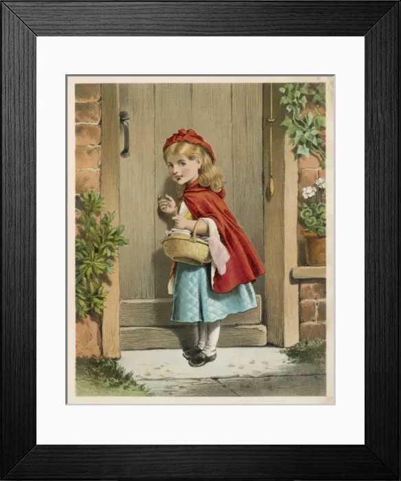 Framed Print : Red Riding Hood Knocks Framed Print : Red Riding Hood Knocks