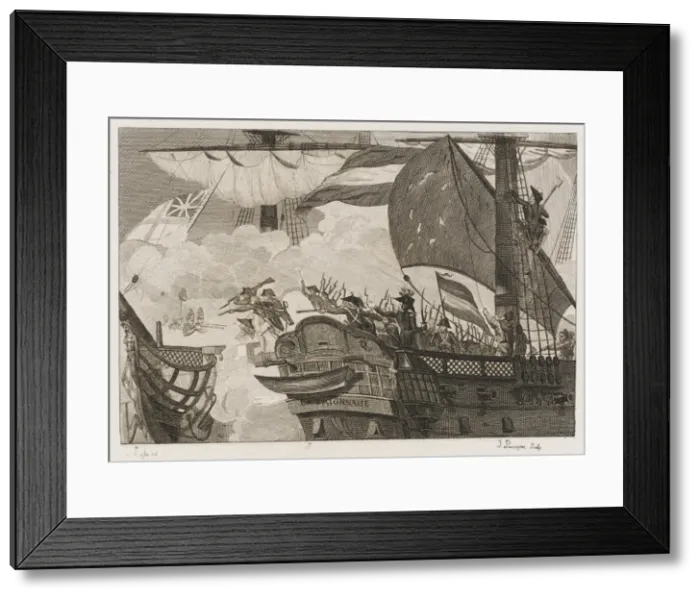 Framed Print : Naval Combat 1798 Framed Print : Naval Combat 1798