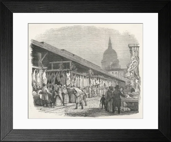 Framed Print : Newgate Market at Xmas Framed Print : Newgate Market at Xmas