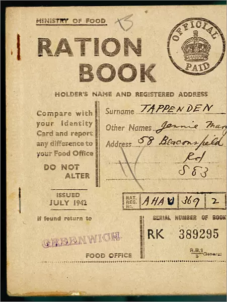 Ration Book July 1942