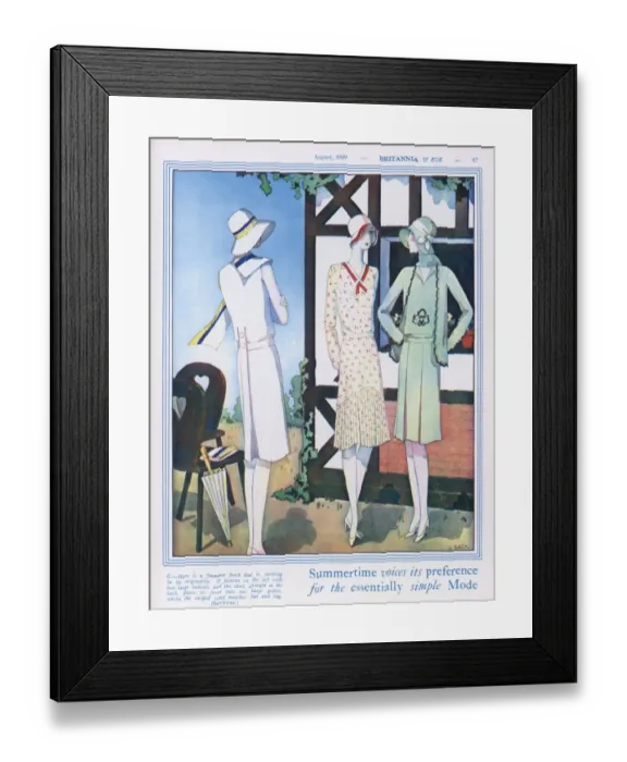 Framed Print : Summer Frocks 1929 Framed Print : Summer Frocks 1929