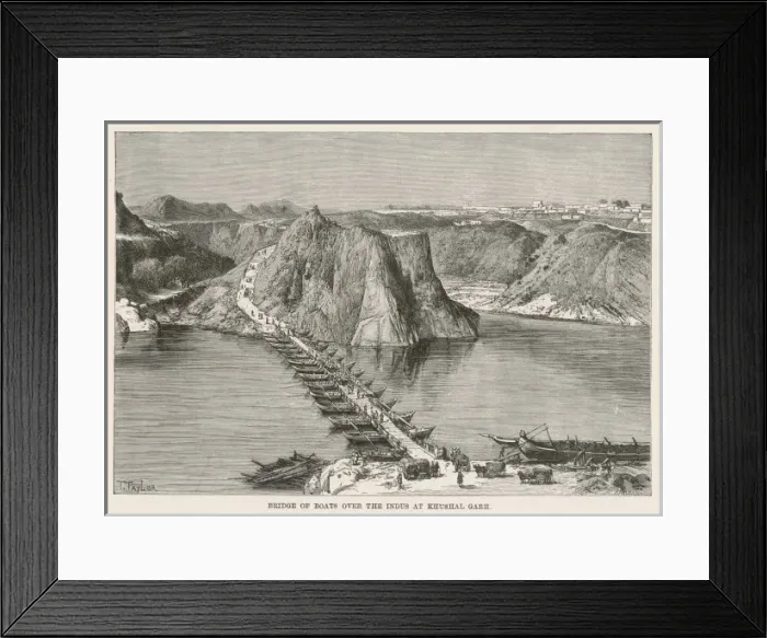 Framed Print : Bridge of Boats, India Framed Print : Bridge of Boats, India