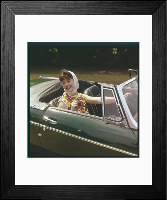 Framed Print : Girl in Mgb 1960S Framed Print : Girl in Mgb 1960S