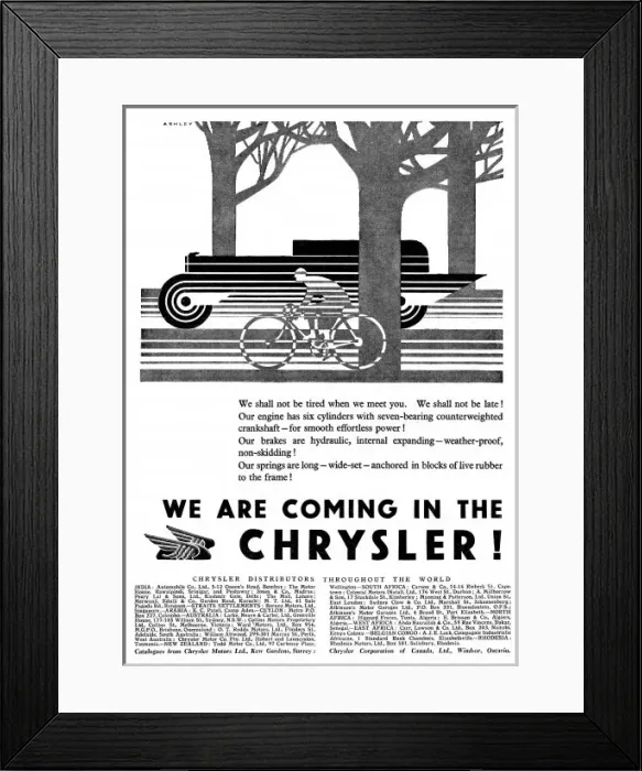 Framed Print : Chrysler Advert 1929 - 1 Framed Print : Chrysler Advert 1929 - 1
