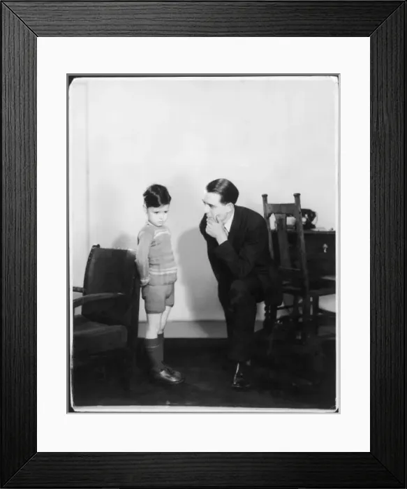 Framed Print : Father & Sulky Boy Framed Print : Father & Sulky Boy