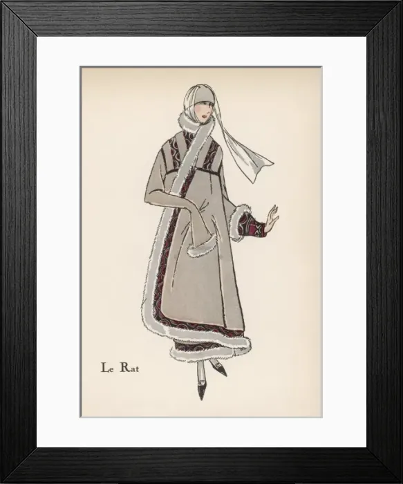 Framed Print : Rat Fur Coat 1922