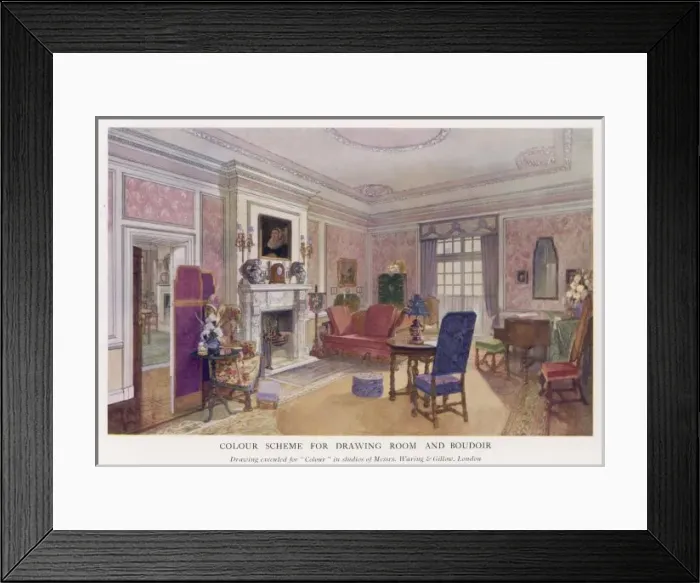 Framed Print : Drawing Room 1916 Framed Print : Drawing Room 1916