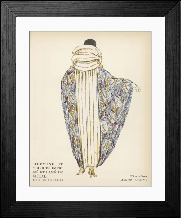 Framed Print : Evening Coat with Ermine Framed Print : Evening Coat with Ermine