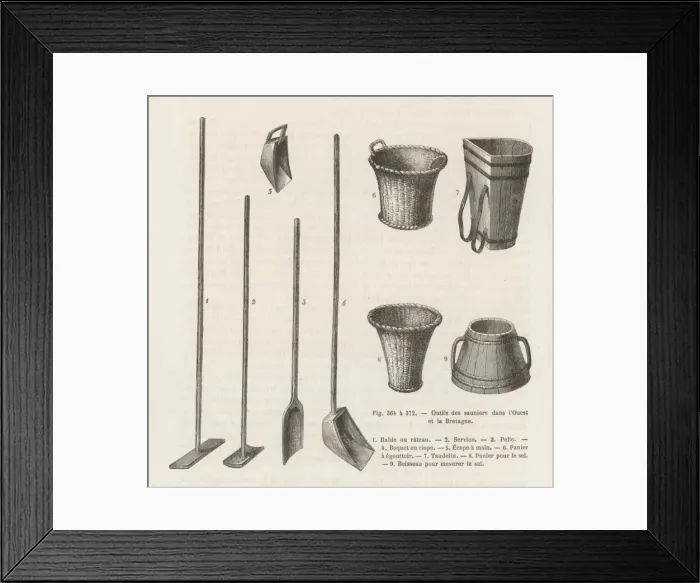 Framed Print : Salt Tools, C1871 Framed Print : Salt Tools, C1871