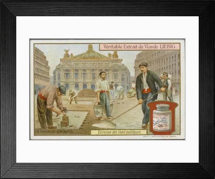 Framed Print : Laying Wood Paving, Paris Framed Print : Laying Wood Paving, Paris