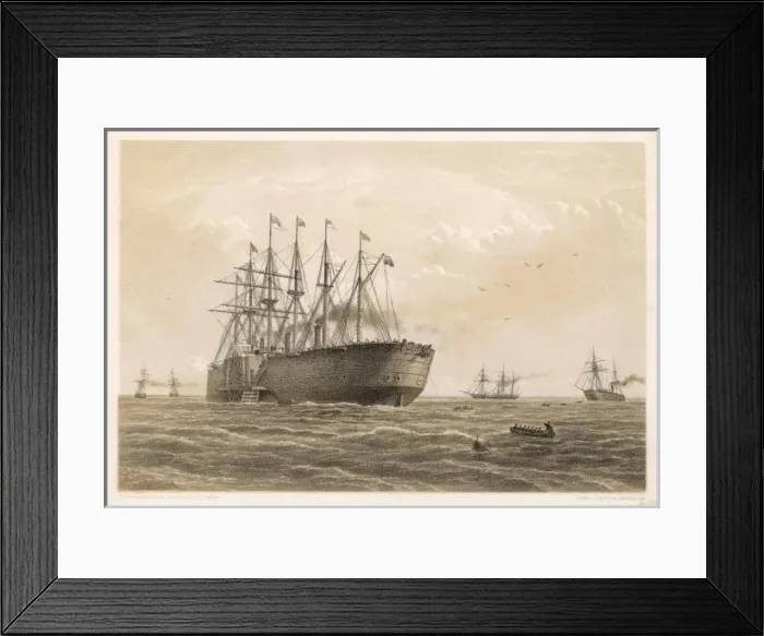 Framed Print : Cable Laying / Gt Eastern Framed Print : Cable Laying / Gt Eastern