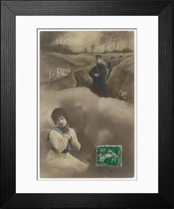 Framed Print : Ww1 Postcard / Le Reve Framed Print : Ww1 Postcard / Le Reve