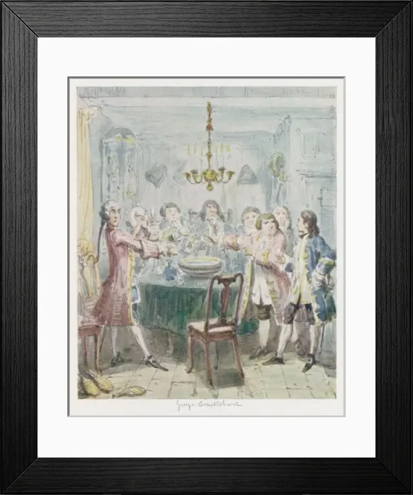 Framed Print : Men Around Punch Bowl Framed Print : Men Around Punch Bowl