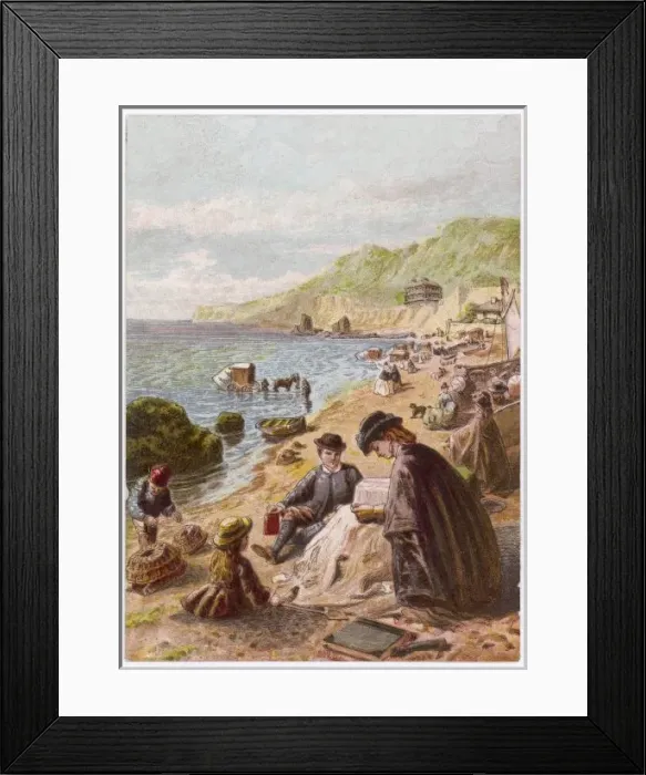 Framed Print : Family on a Beach C1860 Framed Print : Family on a Beach C1860