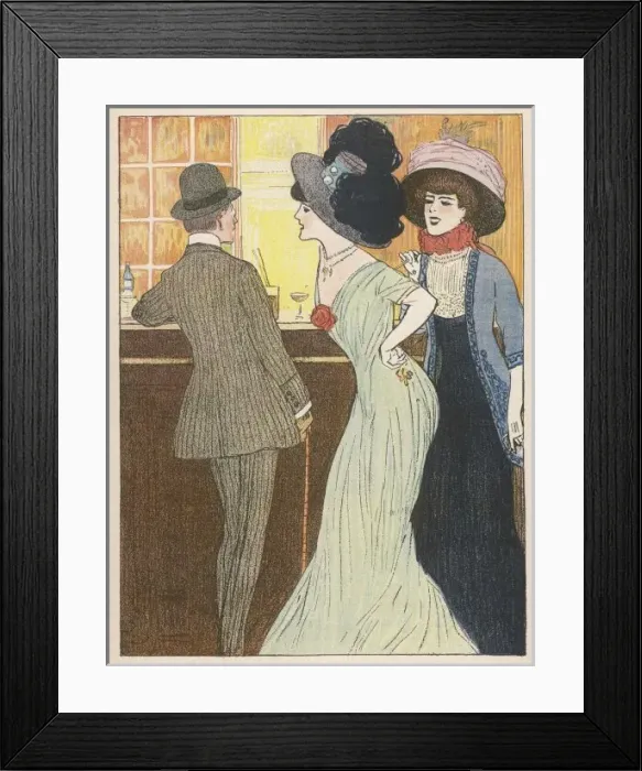 Framed Print : Three at the Bar 1908 Framed Print : Three at the Bar 1908