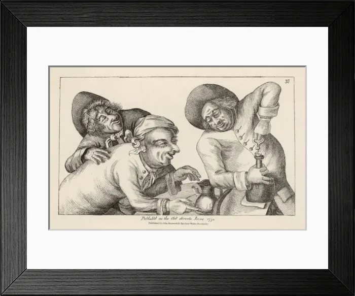 Framed Print : 3 Drunks Open a Bottle Framed Print : 3 Drunks Open a Bottle