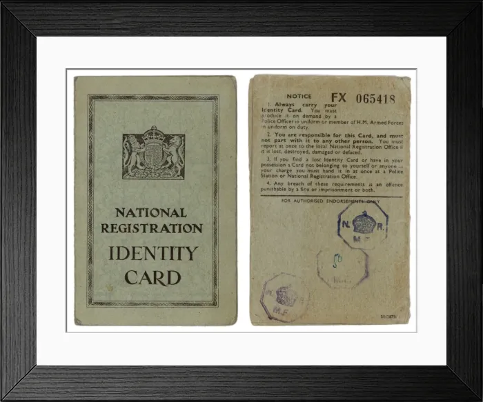 Framed Print : British Identity Cards 1 Framed Print : British Identity Cards 1
