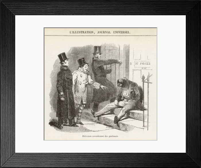 Framed Print : Police Help Drunk Home Framed Print : Police Help Drunk Home