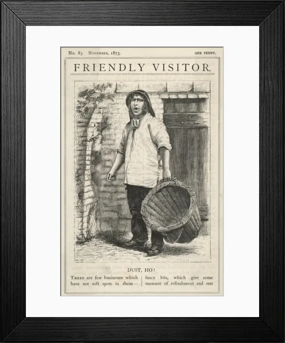 Framed Print : Dustman and Basket Framed Print : Dustman and Basket